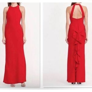 Lauren by Ralph Lauren Red Gown with Gathered Back Size 10